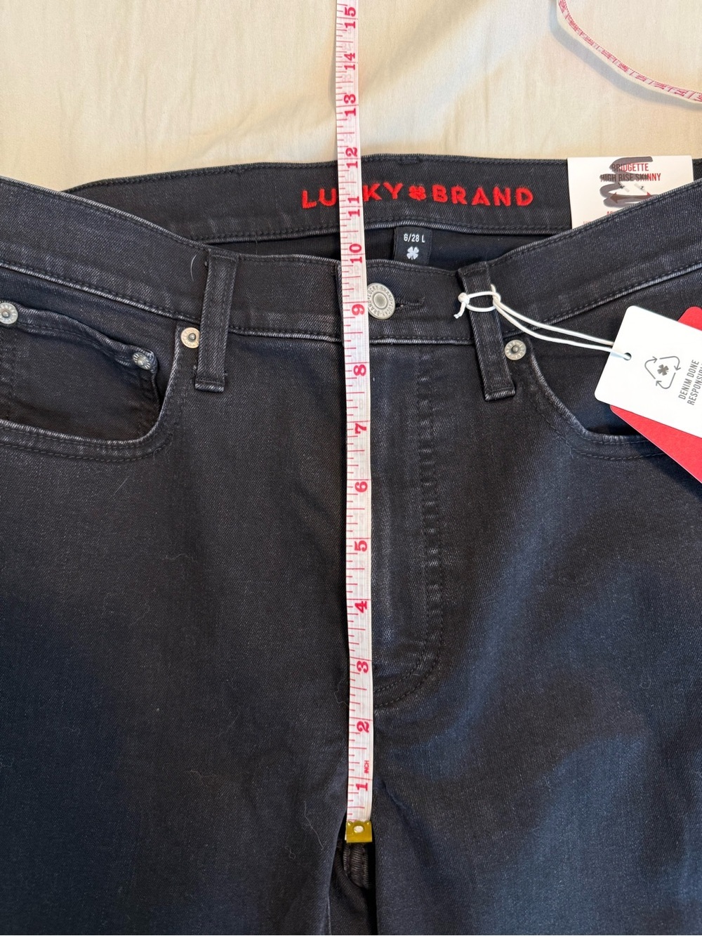 NWT Lucky Brand High Rise Bridgette Skinny // Black // Women’s 6/28 Long - Picture 8 of 14